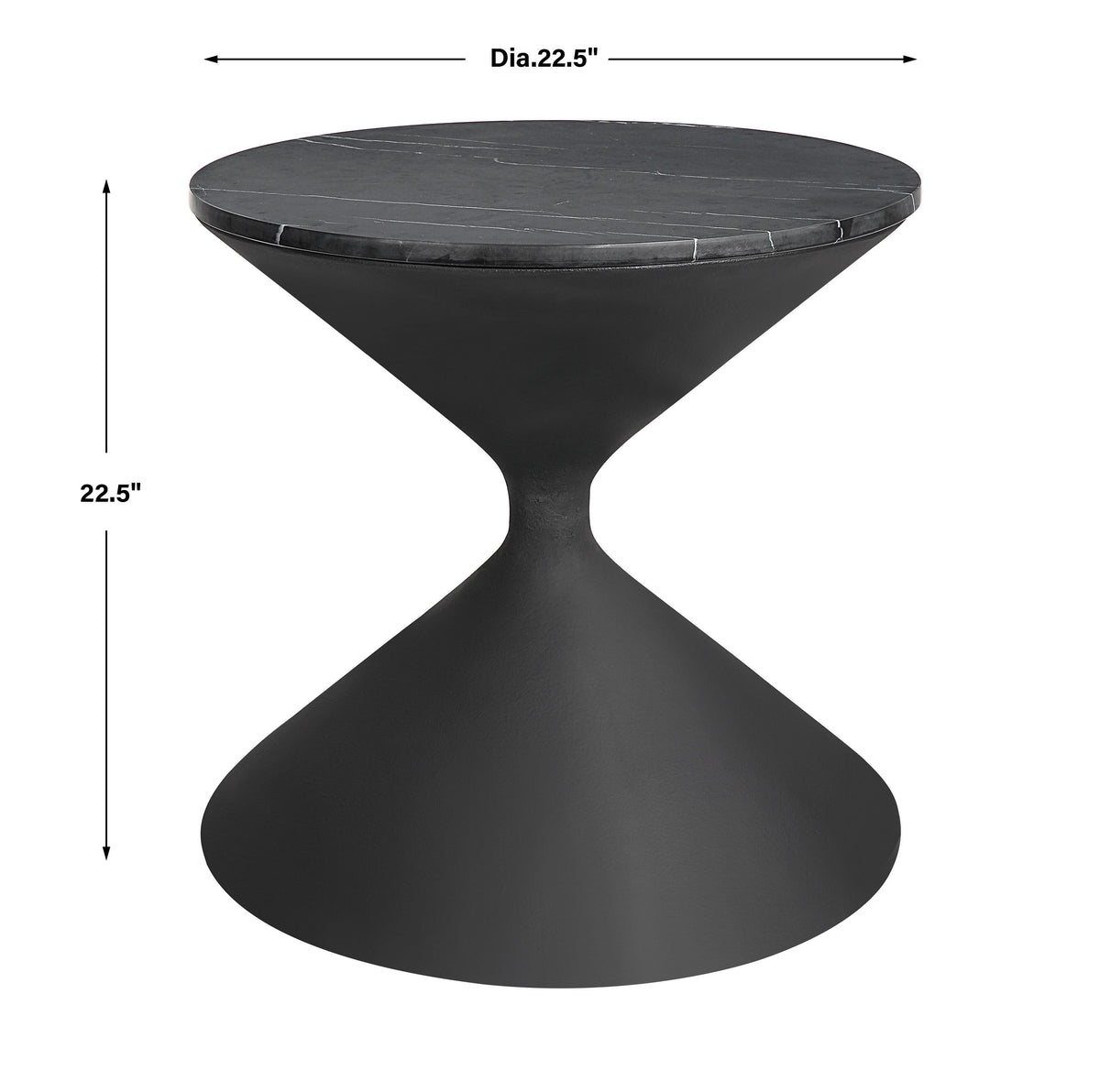 Time's Up Hourglass Shaped Side Table - Black by Uttermost - View 7