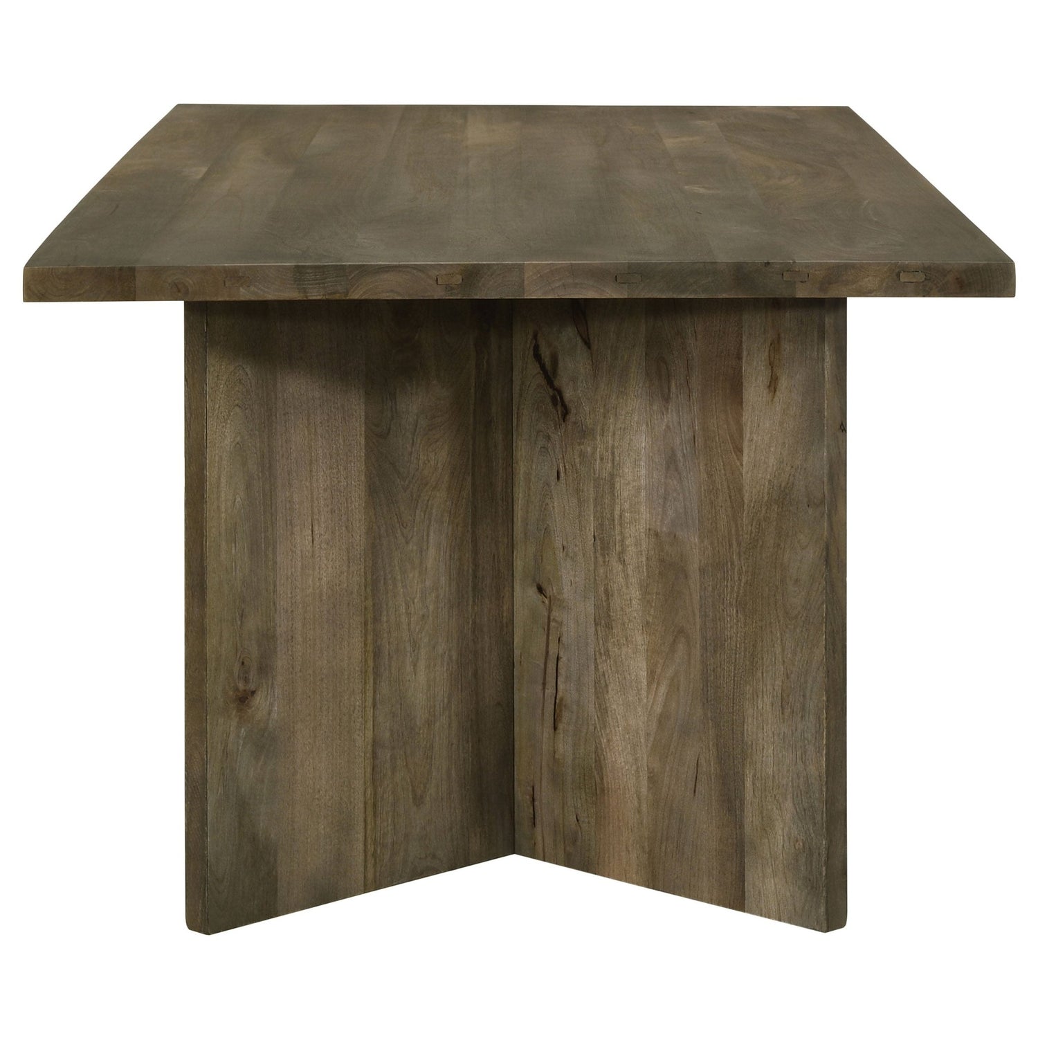 Dining Table - Tyler Rectangular Double V-Leg Dining Table Mango Brown