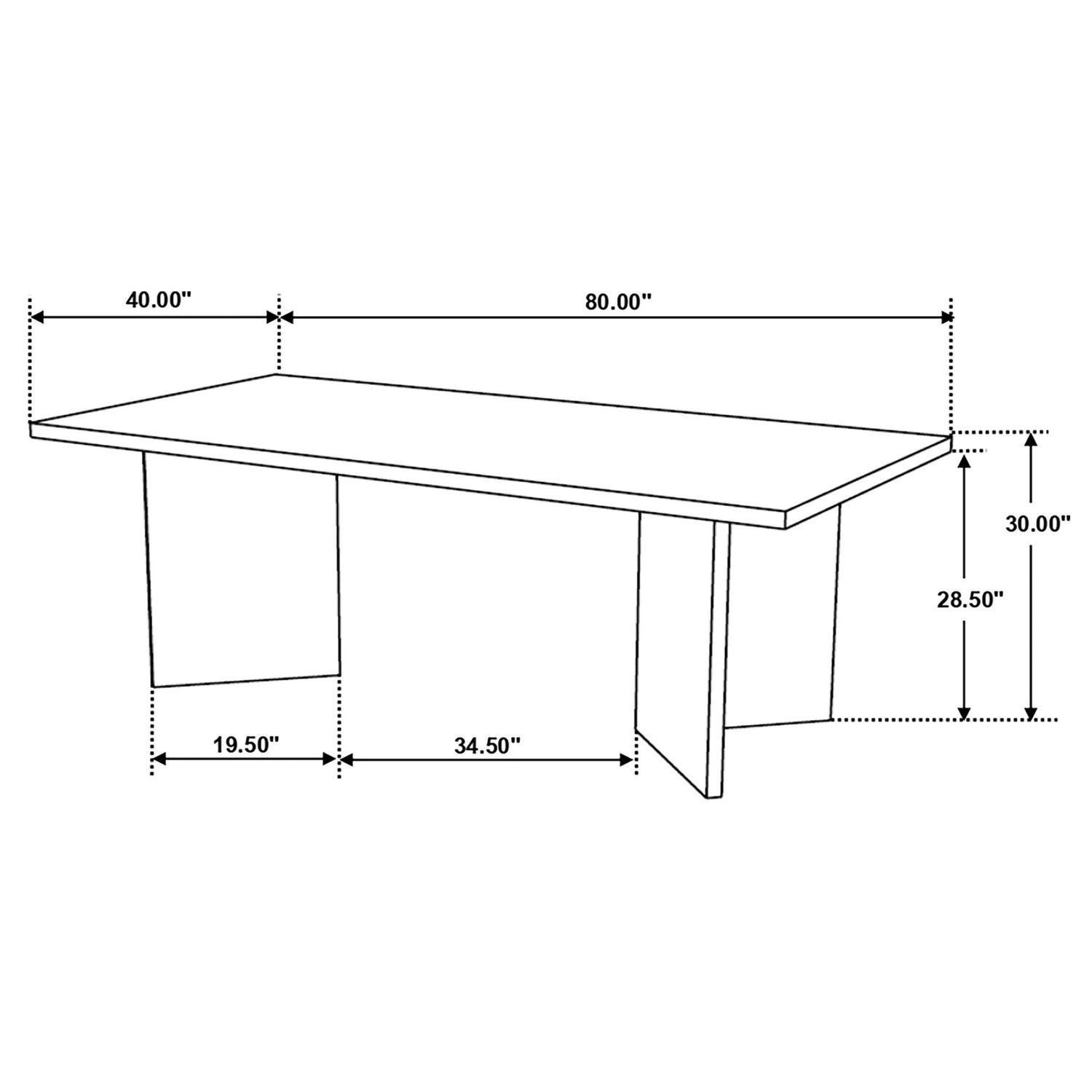Dining Table - Tyler Rectangular Double V-Leg Dining Table Mango Brown