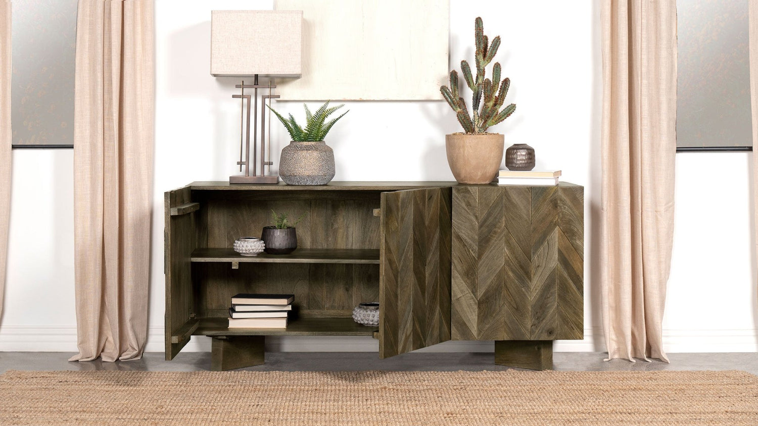 Sideboard - Tyler 3-door Dining Sideboard Server Mango Brown