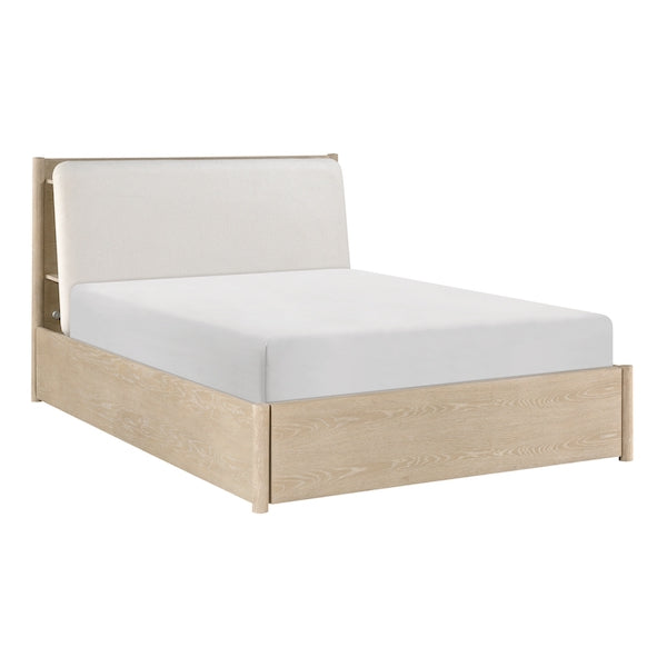 Matteo Light Oak Platform Bedroom Set with Storage & Charging Ports – Homelegance - Home Elegance USA