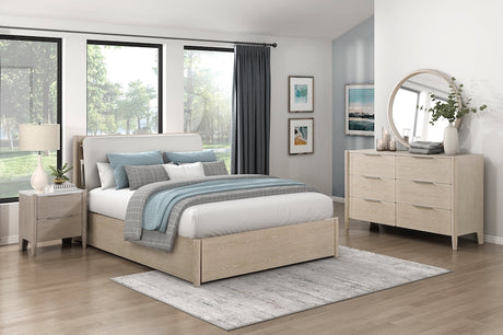 Matteo Light Oak Platform Bedroom Set with Storage & Charging Ports – Homelegance - Home Elegance USA
