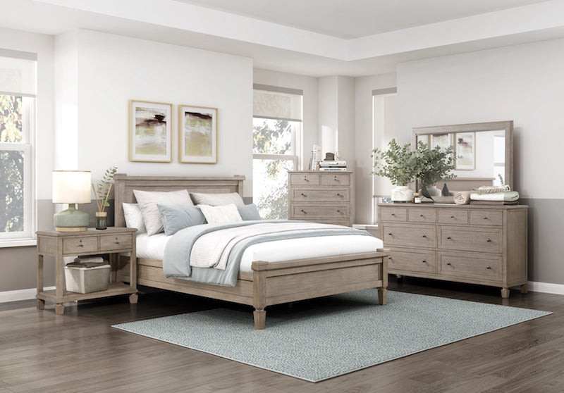 Marceline Gray Oak Canopy Bed Bedroom Furniture Set – Homelegance - Home Elegance USA