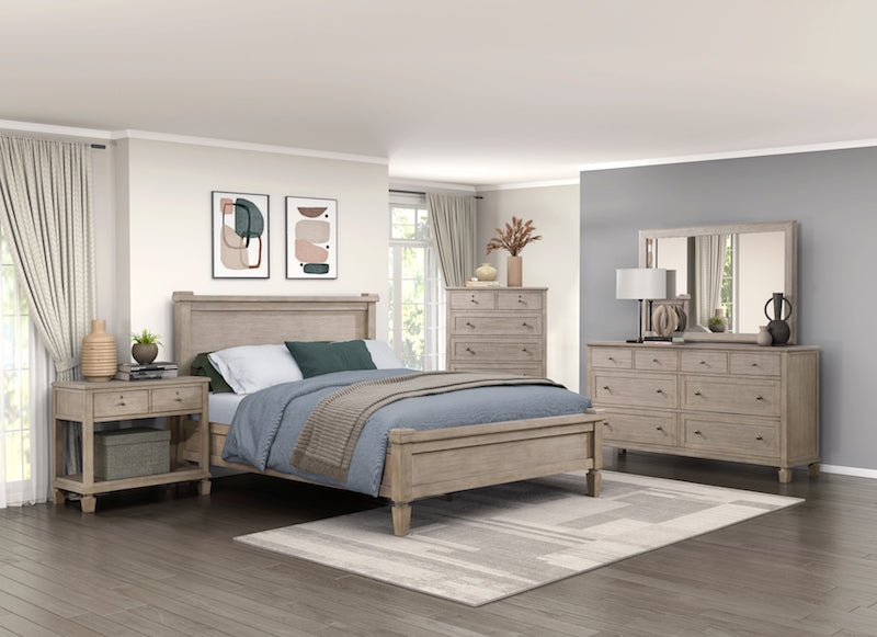 Marceline Gray Oak Canopy Bed Bedroom Furniture Set – Homelegance - Home Elegance USA
