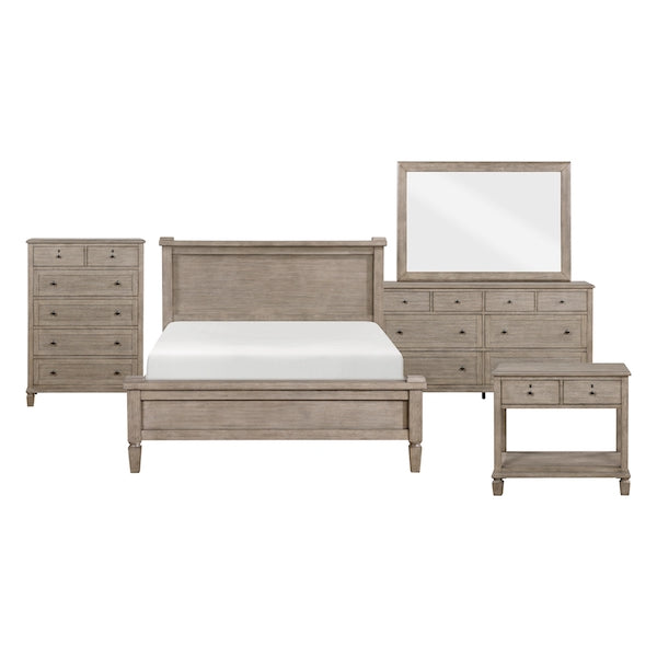 Marceline Gray Oak Canopy Bed Bedroom Furniture Set – Homelegance - Home Elegance USA