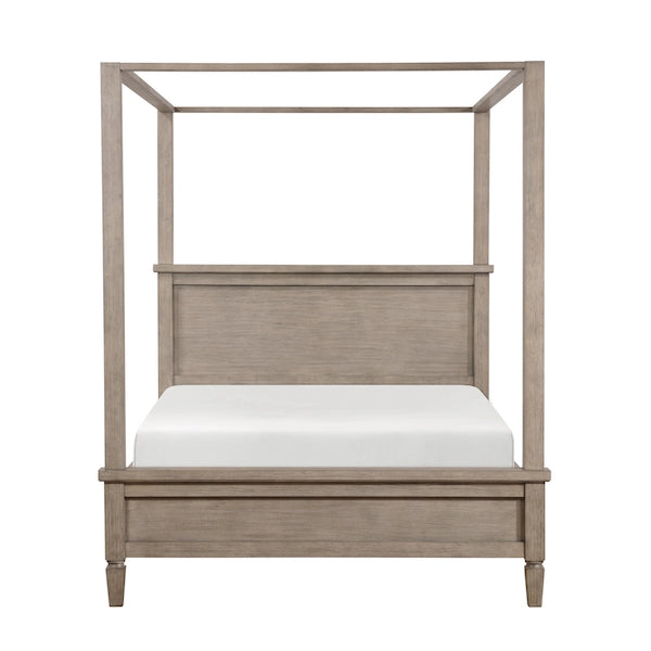 Marceline Gray Oak Canopy Bed Bedroom Furniture Set – Homelegance - Home Elegance USA