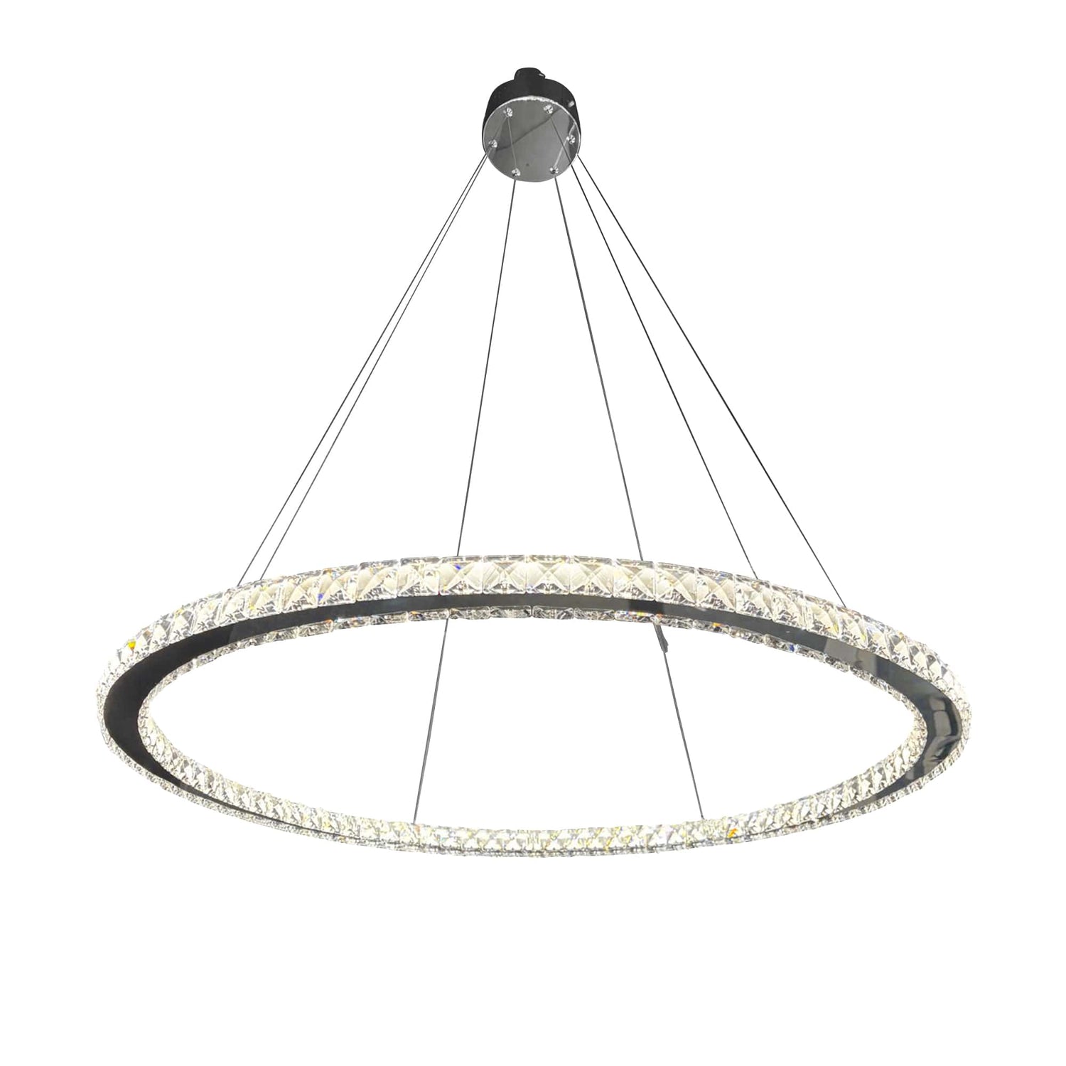 1 Thin Ring Crystal Chandelier // Chrome  | Finesse - Home Elegance USA