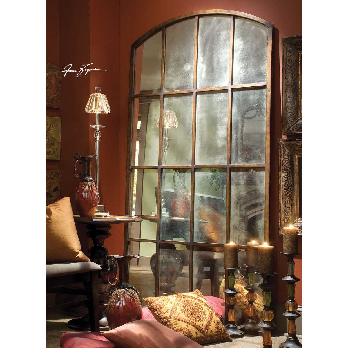 Amiel Antique Large Arch Mirror - Dark Brown | Uttermost