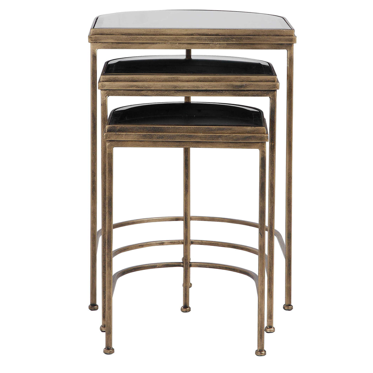 India Nesting Tables (Set of 3) Light Brown & Black - Light Brown / Black by Uttermost - View 5