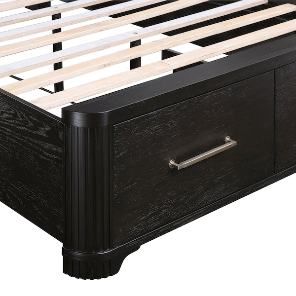 Gilbert Charcoal Oak Platform Bedroom Set with Storage – Homelegance