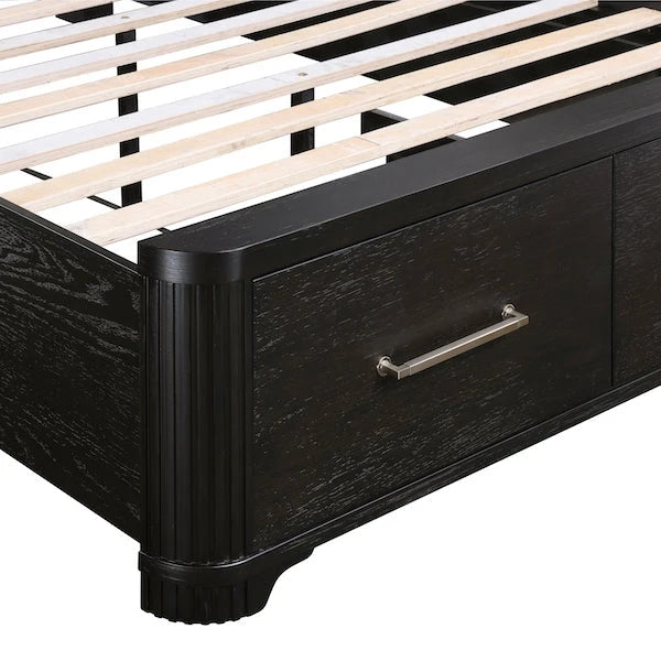 Gilbert Charcoal Oak Platform Bedroom Set with Storage – Homelegance