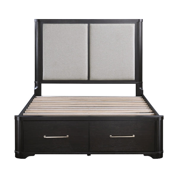 Gilbert Charcoal Oak Platform Bedroom Set with Storage – Homelegance