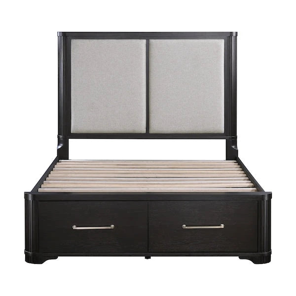 Gilbert Charcoal Oak Platform Bedroom Set with Storage – Homelegance