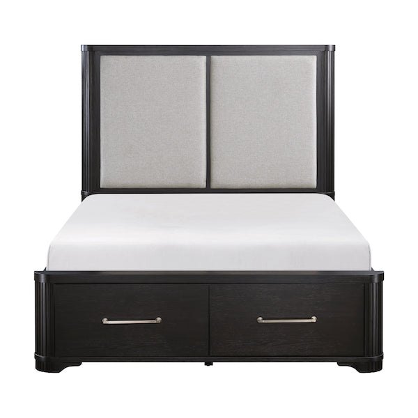 Gilbert Charcoal Oak Platform Bedroom Set with Storage – Homelegance