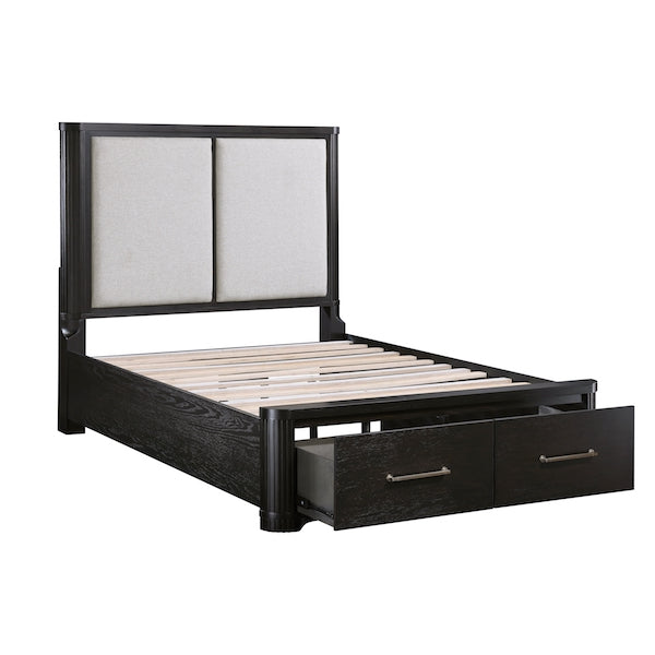 Gilbert Charcoal Oak Platform Bedroom Set with Storage – Homelegance