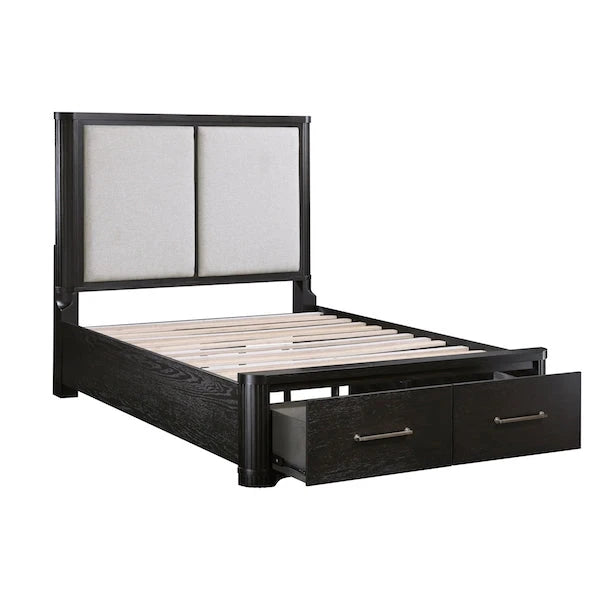 Gilbert Charcoal Oak Platform Bedroom Set with Storage – Homelegance
