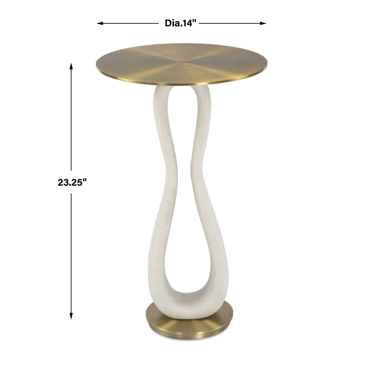 Sonia Modern Accent Table Brass - Gold / White by Uttermost - View 9