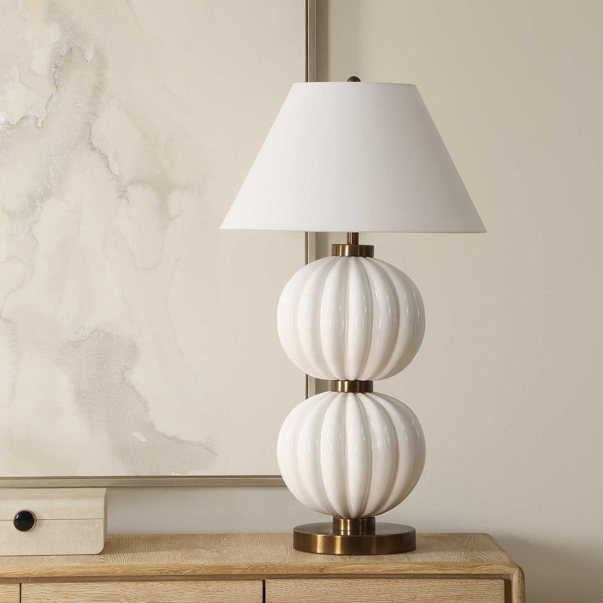 Irena Sphere Table Lamp - White by Uttermost - View 3
