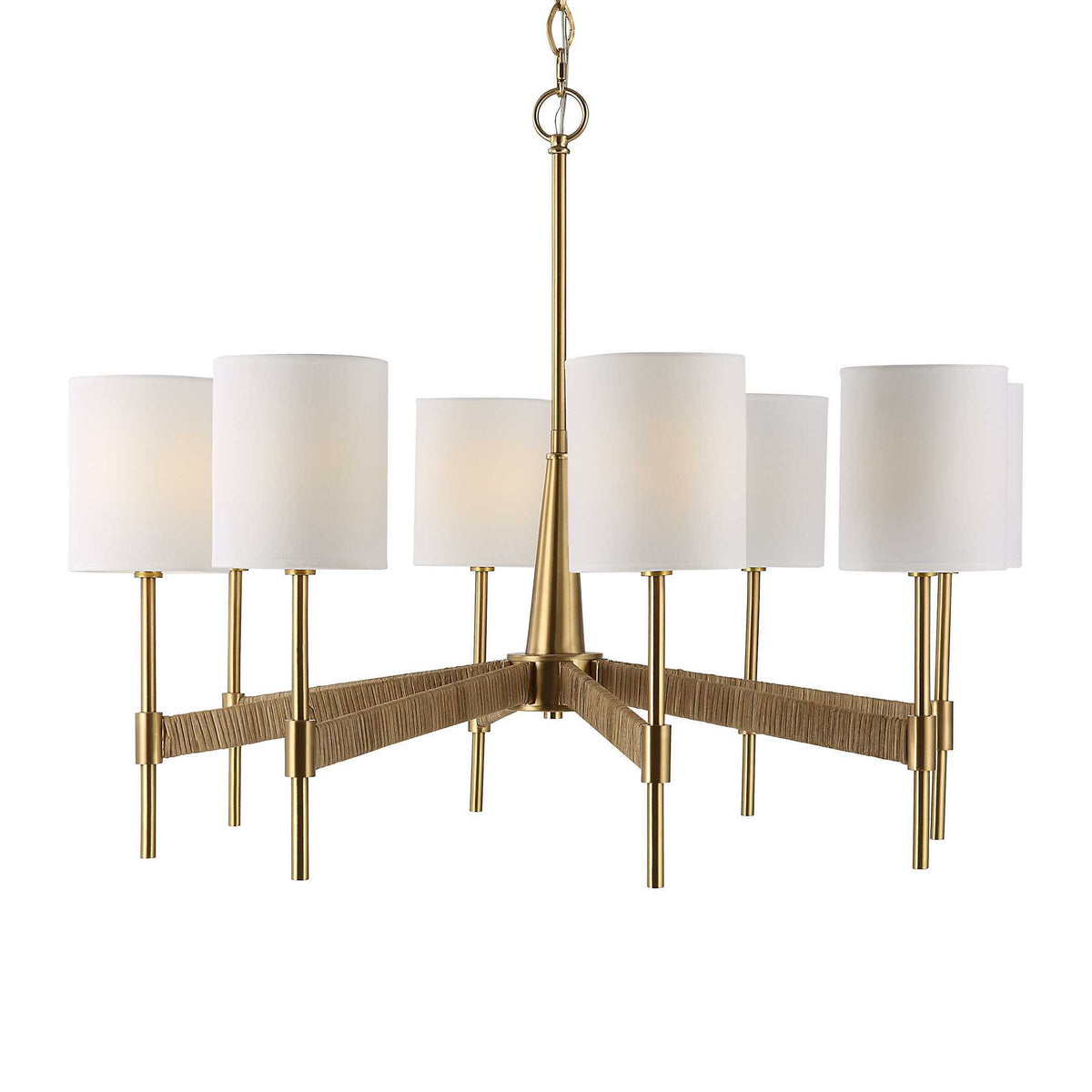 Lautoka Rattan 8 Light Chandelier - Light Brown by Uttermost - View 5