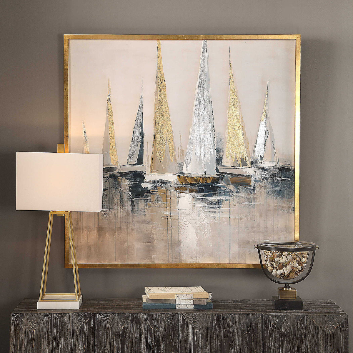 Regatta Nautical Art - Blue / Yellow by Uttermost - View 2