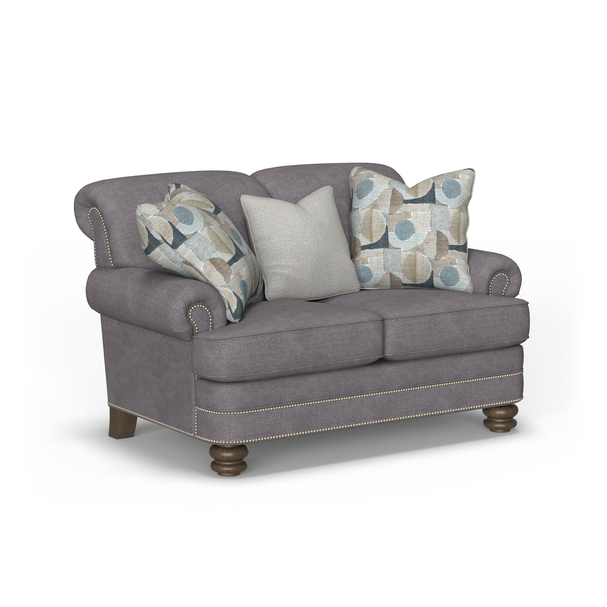 Bay Bridge Fabric Loveseat, Nailhead Trim | Flexsteel