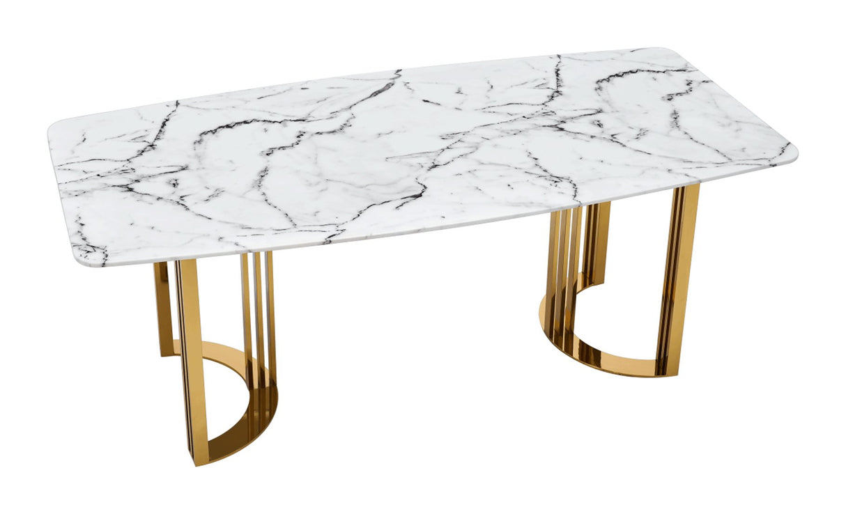 131 Silver Marble 9 Piece Dining Room Set W - 1Ext In Silver - 131Diningtabless - 9Set | ESF | Home Elegance USA