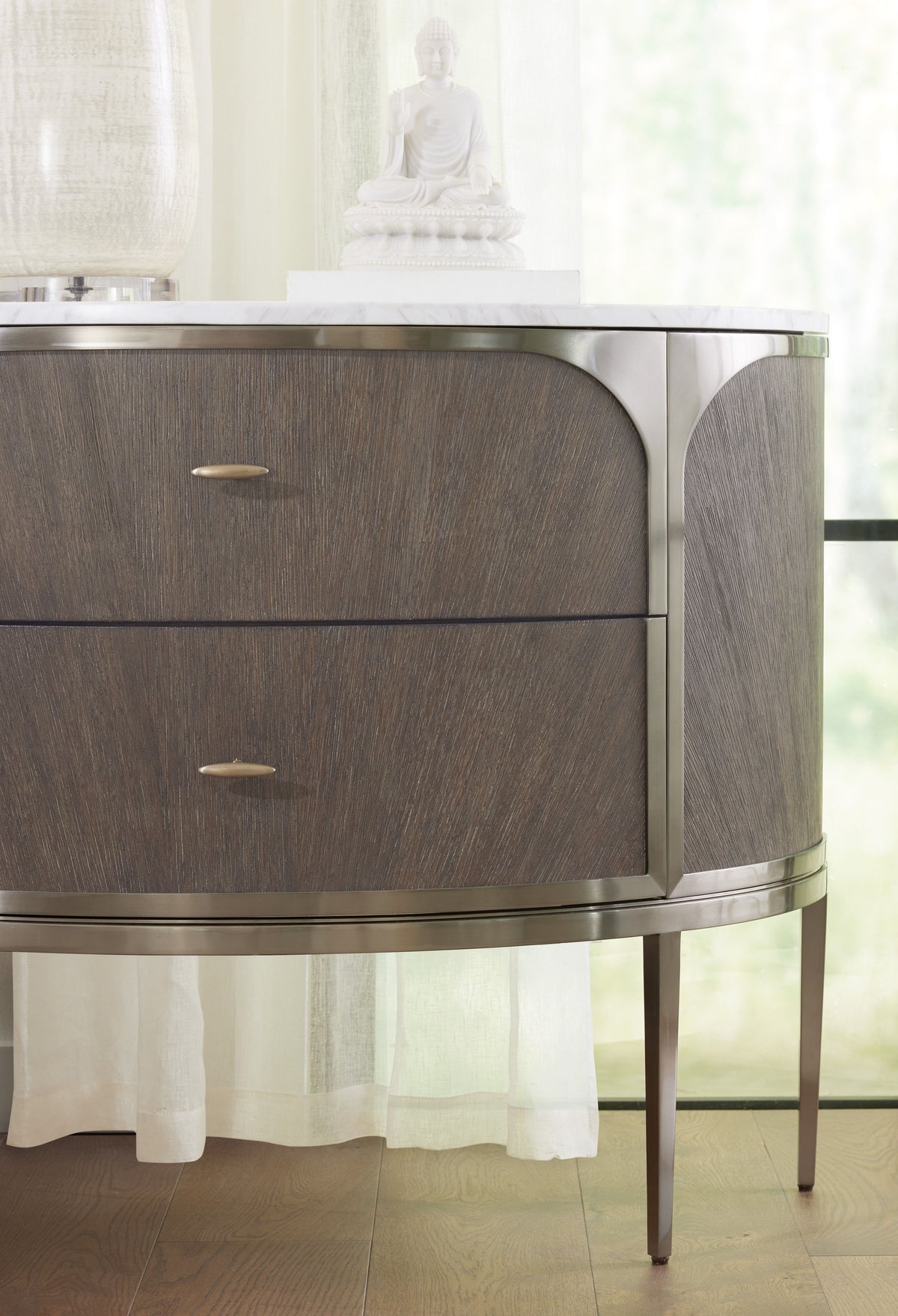 Modern Mood Two Mink Drawer Nightstand - Dark Brown / Dark Gray by Hooker Furniture - View 2