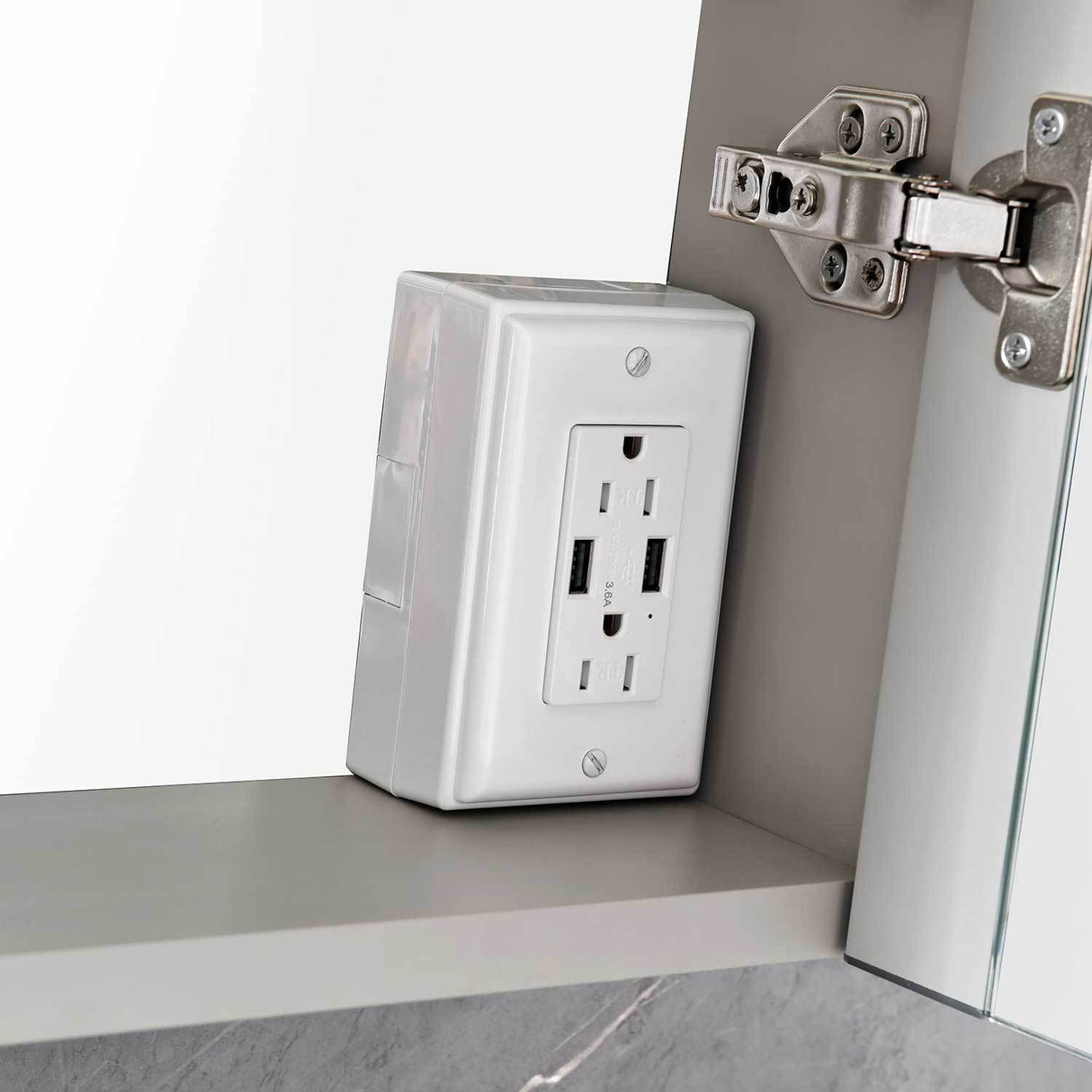 40in. W x 30 in. H LED Large Rectangular Aluminum Alloy Surface Mount Medicine Cabinet with Mirror | Home Elegance USA