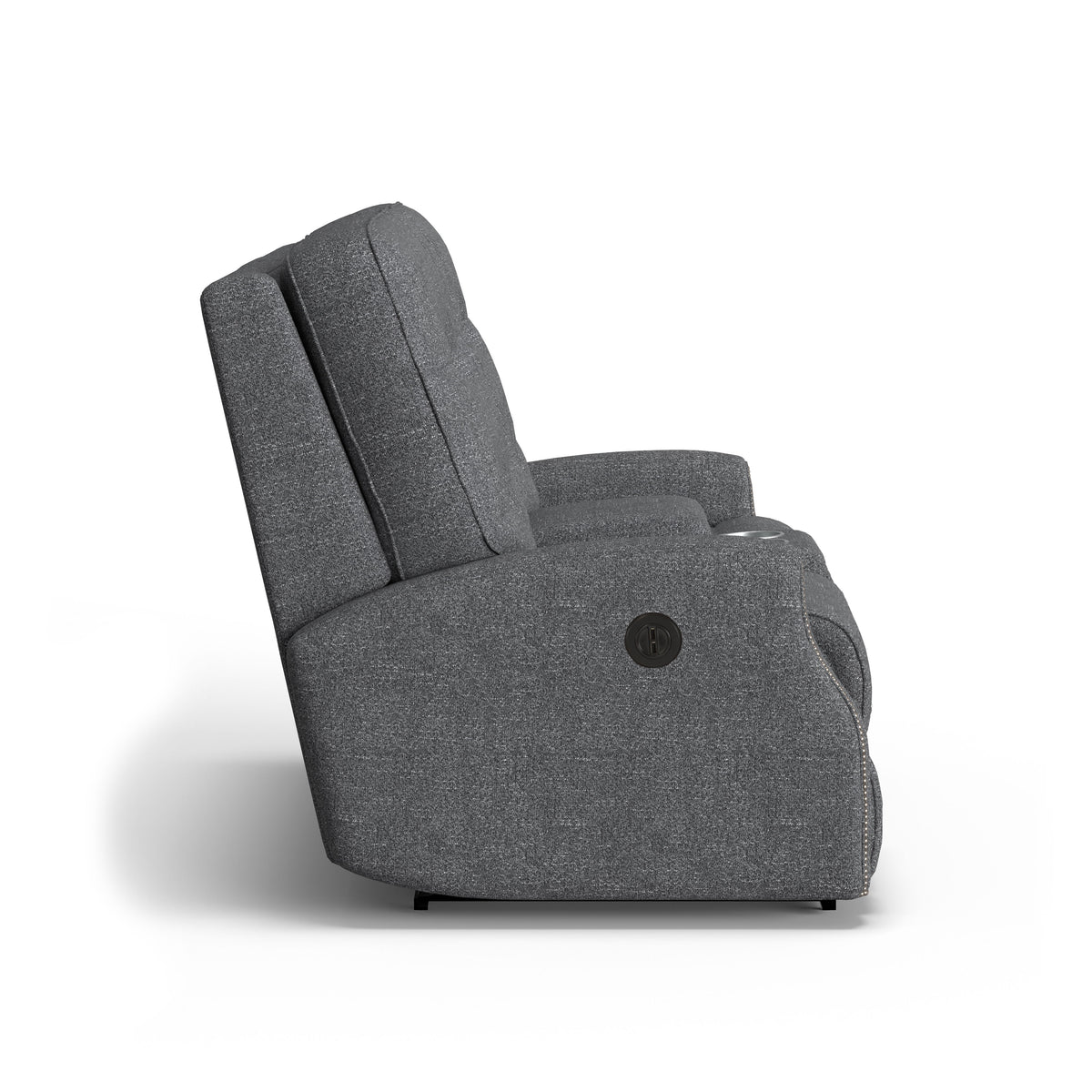 Devon Transitional Fabric Power Reclining Loveseat With Console | Flexsteel