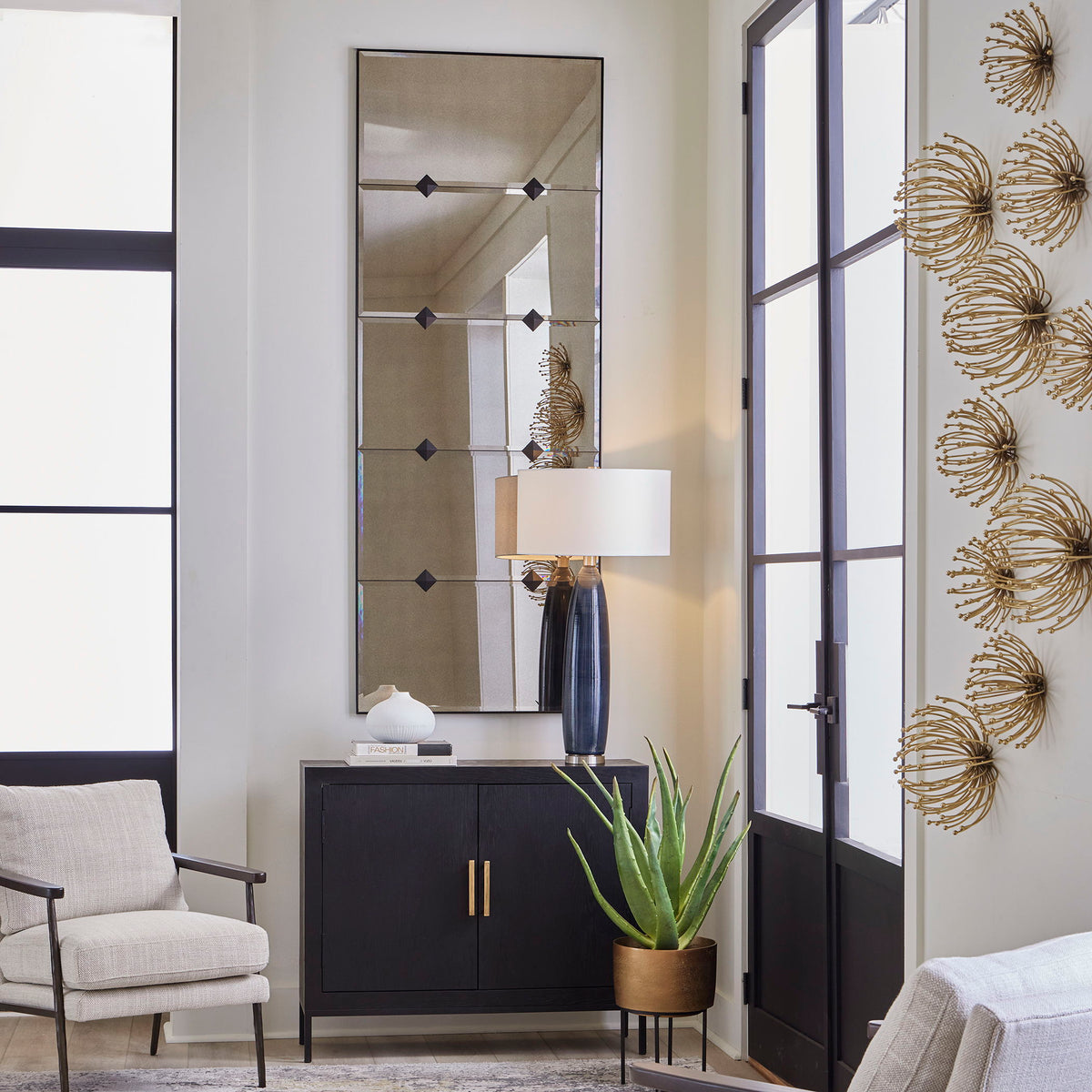 Serchio Oversized Iron Mirror - Gray by Uttermost - View 2