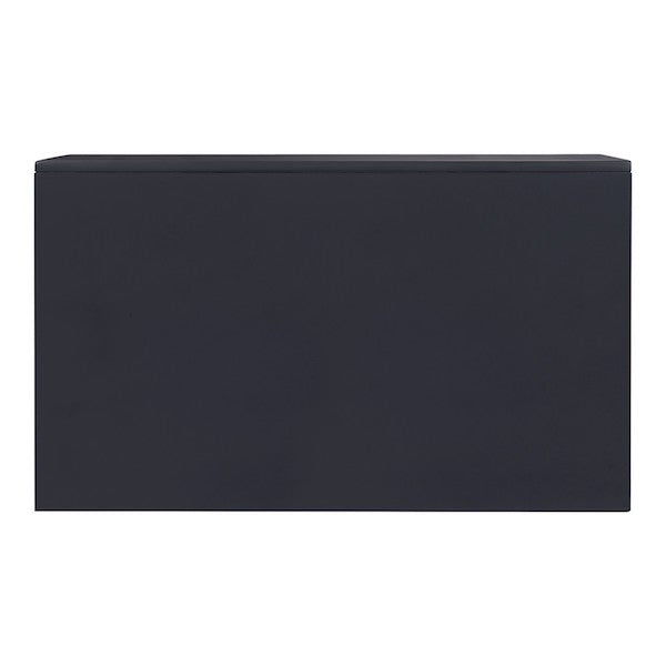 Black rectangular object on a white background