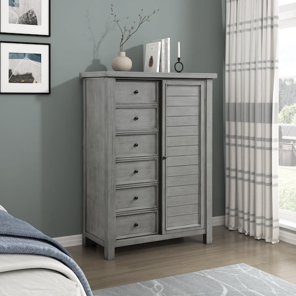 Logandale Antique Gray Platform Storage Bedroom Set – Homelegance - Home Elegance USA