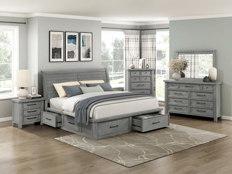 Logandale Antique Gray Platform Storage Bedroom Set – Homelegance - Home Elegance USA