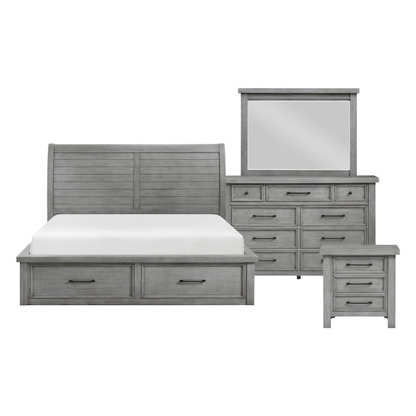 Logandale Antique Gray Platform Storage Bedroom Set – Homelegance - Home Elegance USA