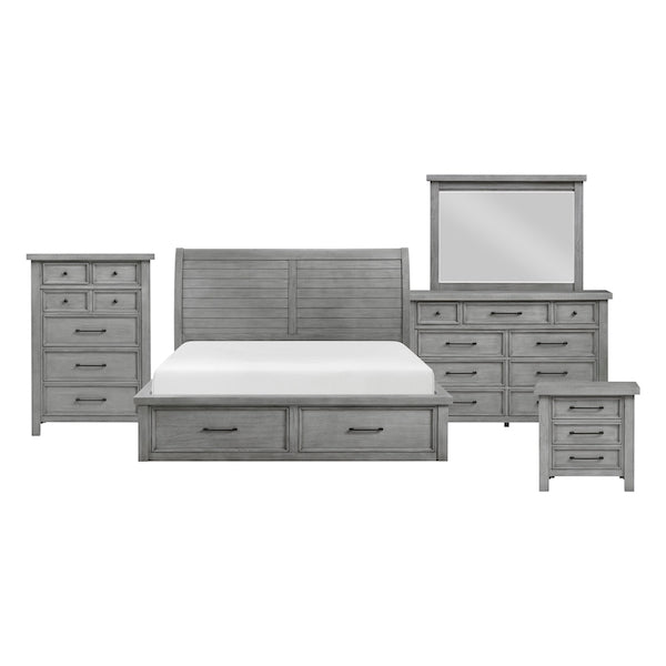 Logandale Antique Gray Platform Storage Bedroom Set – Homelegance - Home Elegance USA