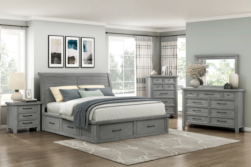 Logandale Antique Gray Platform Storage Bedroom Set – Homelegance - Home Elegance USA