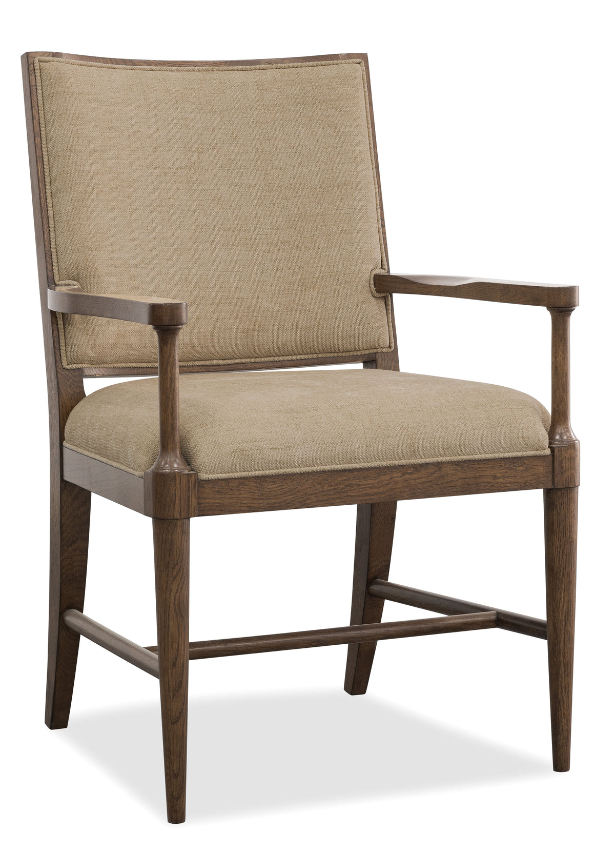 Cashiers Arm Fabric Chair Chestnut / Willarae Cashew - Dark Brown / Beige by Hooker Furniture - View 1