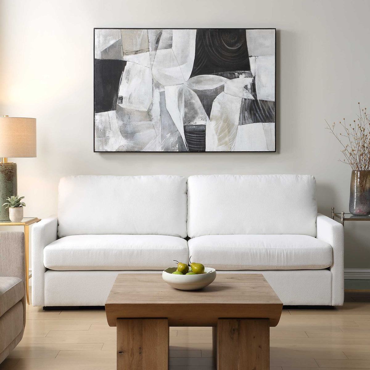 Folding Time Framed Abstract Art Black / Brown / Gray / White - Black / Gray by Uttermost - View 2