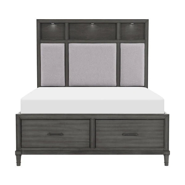Wittenberry Queen Platform Bed In Gray 1573-1* | Homelegance - sold by Home Elegance USA