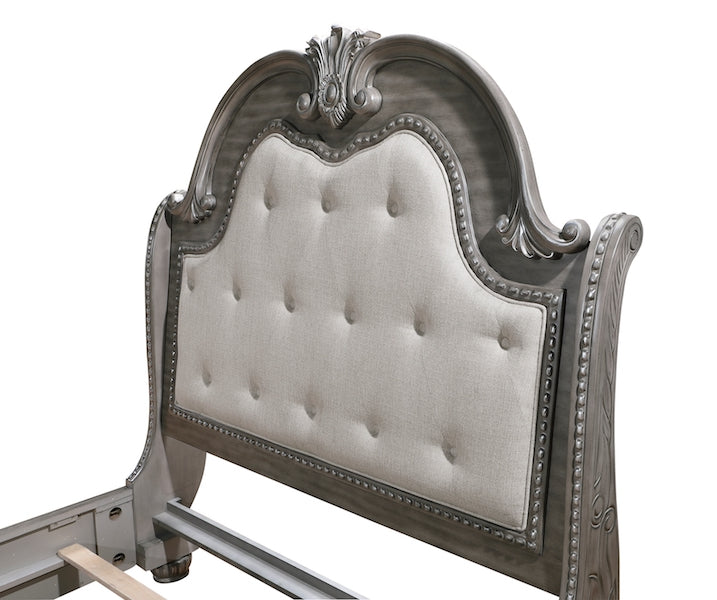 Bennington Gray Sleigh Bed Bedroom Set with Marble Tops – Homelegance - Home Elegance USA