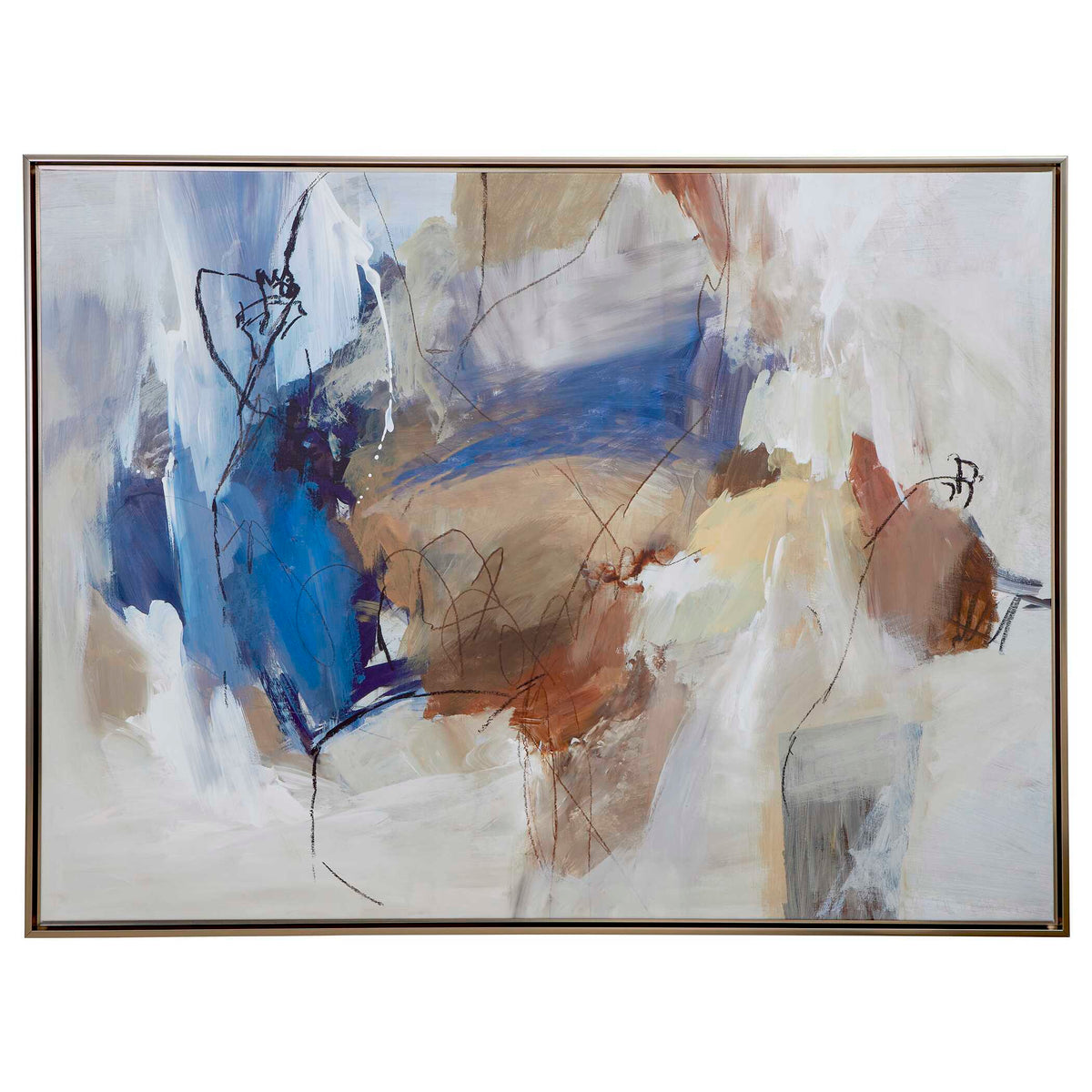 Subtle Nuances Framed Abstract Art - Blue by Uttermost - View 4