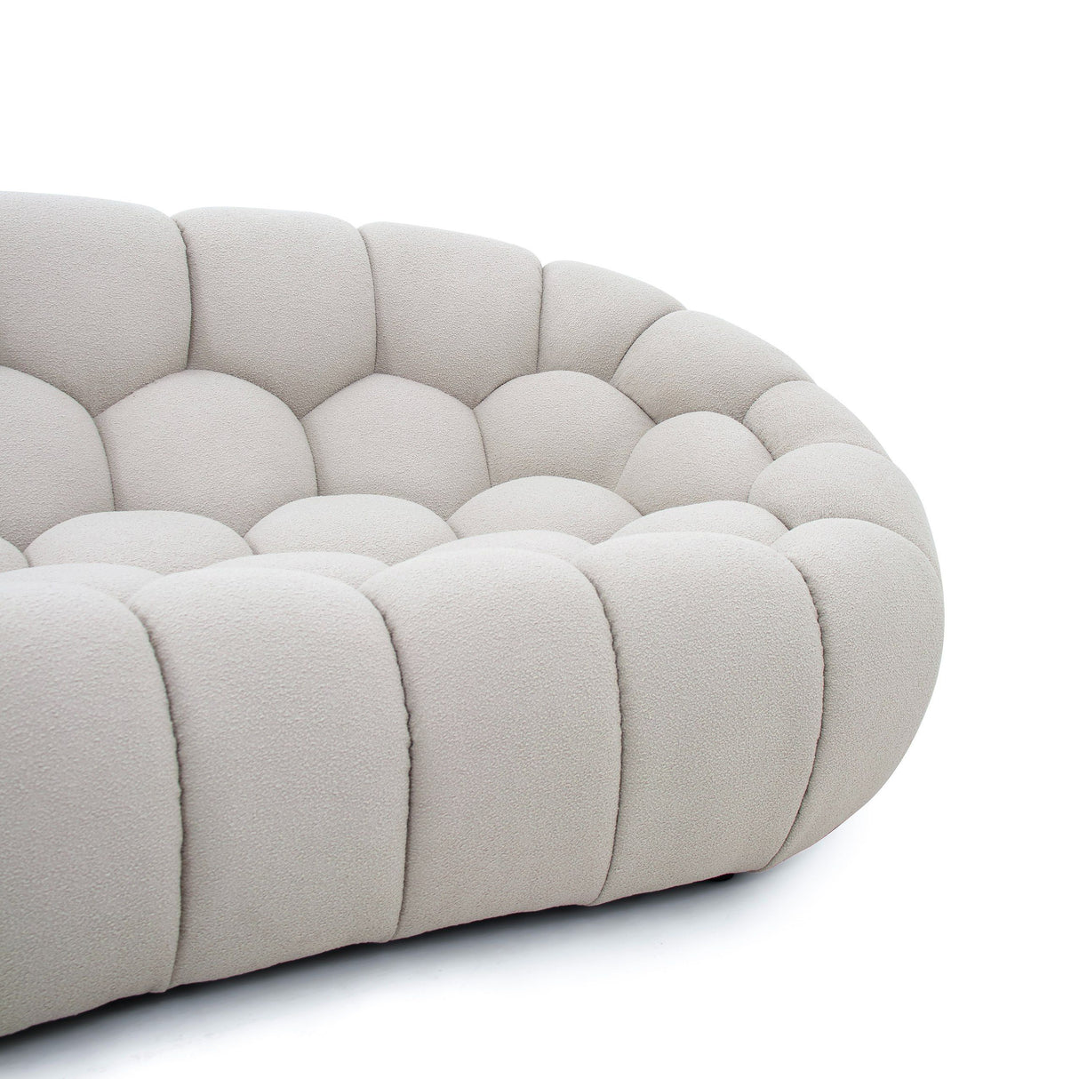Divani Casa Yolonda - Sofá de dos plazas curvo moderno de tela beige