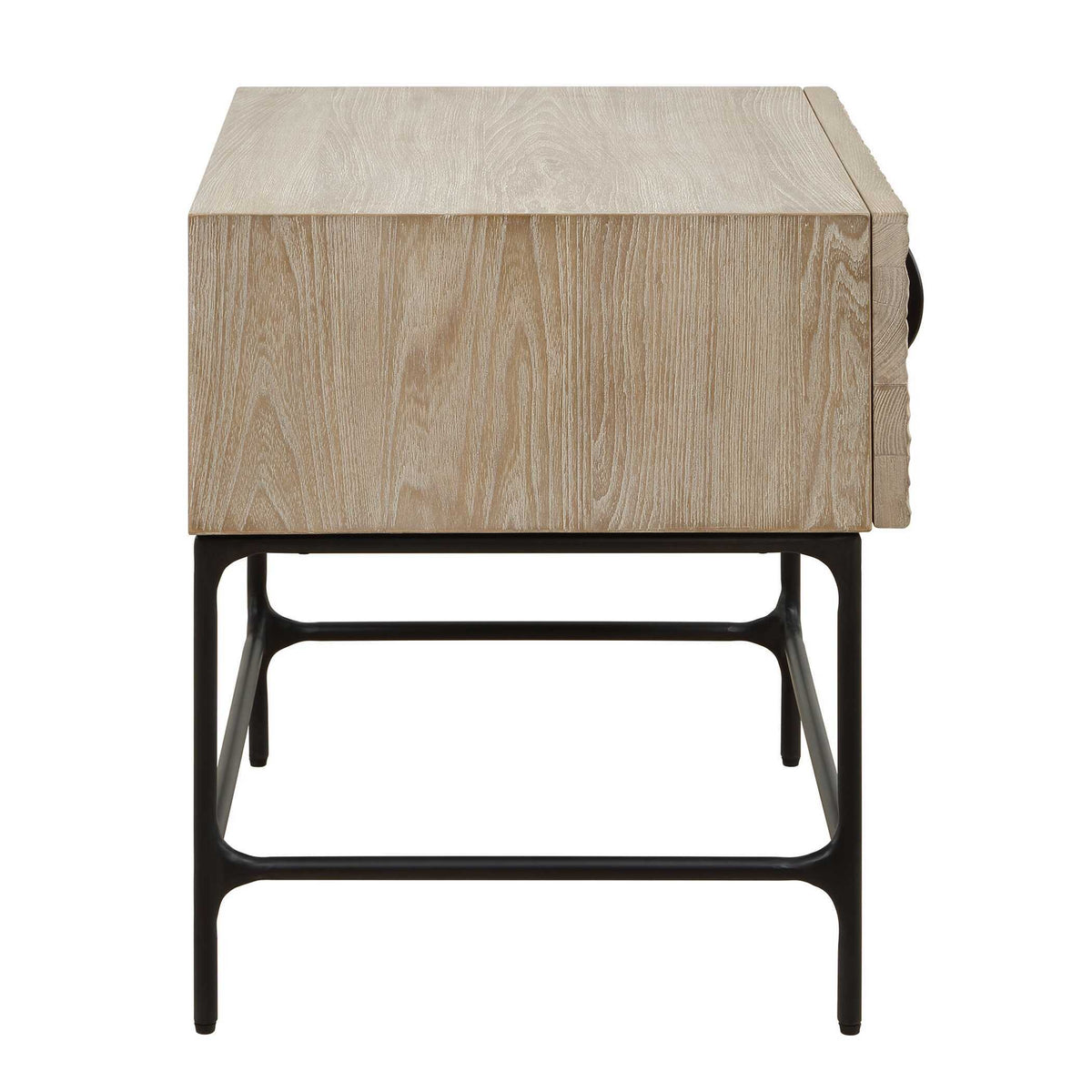 Lunar Wooden Side Table Black / Woodtone - Light Brown by Uttermost - View 5