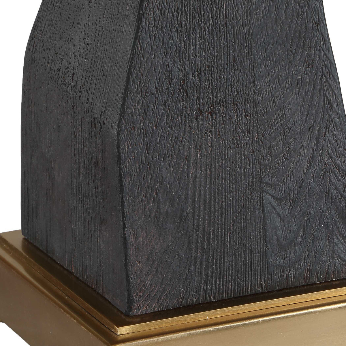 Demelo Stacked Wood Table Lamp - Black by Uttermost - View 8