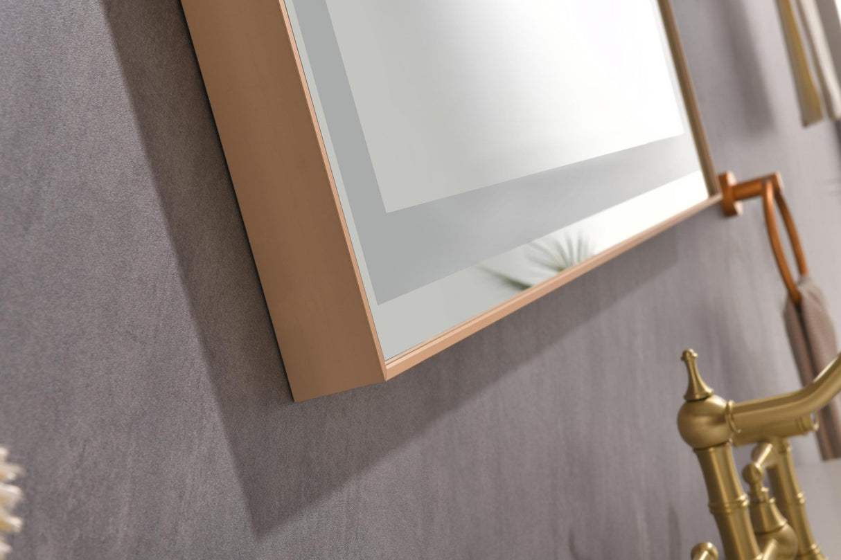 96in. W x36 in. H Frameless LED Single Bathroom Vanity Mirror in Polished Crystal Bathroom Vanity LED Mirror with 3 Color Lights Mirror for Bathroom Wall | Home Elegance USA