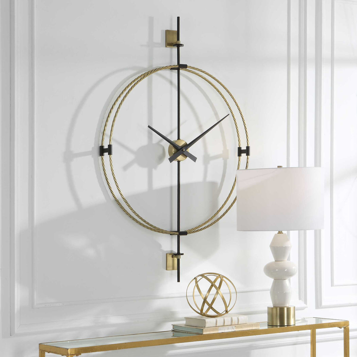 Time Flies Modern Wall Clock - Yellow by Uttermost - View 3