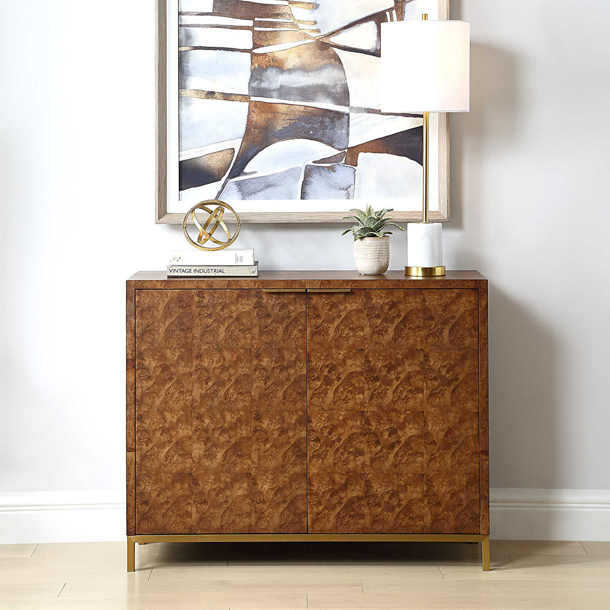 Jethro Burl 2 Door Cabinet Woodtone - Light Brown by Uttermost - View 2