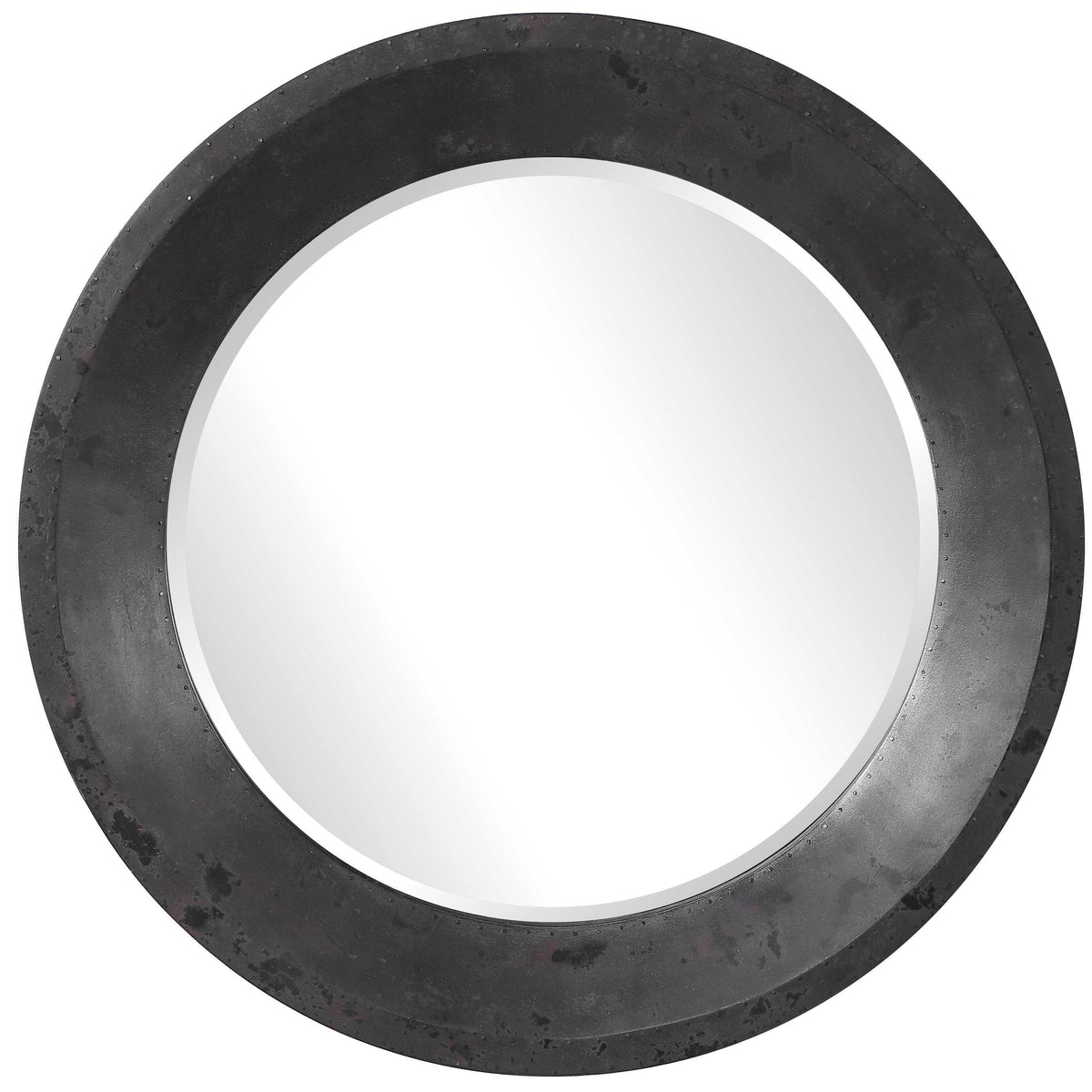 Frazier Round Industrial Mirror - Black by Uttermost - View 1