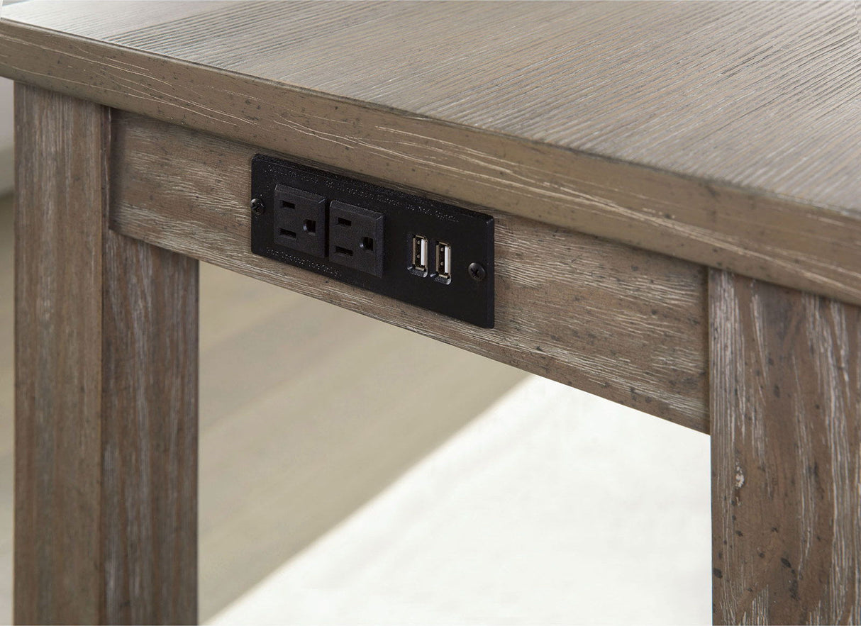 Caerleon - 4 Piece Counter Ht. Table Set - Wire - Brushed Gray / Gray | Home Elegance USA