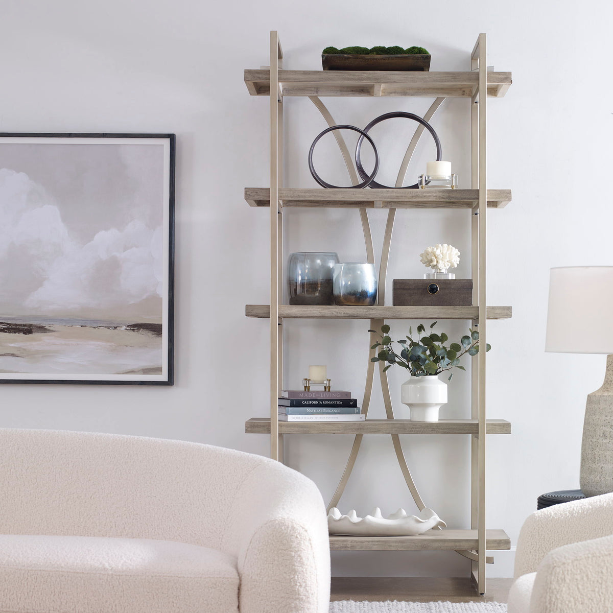Sway Etagere Soft Gray - Silver by Uttermost - View 2
